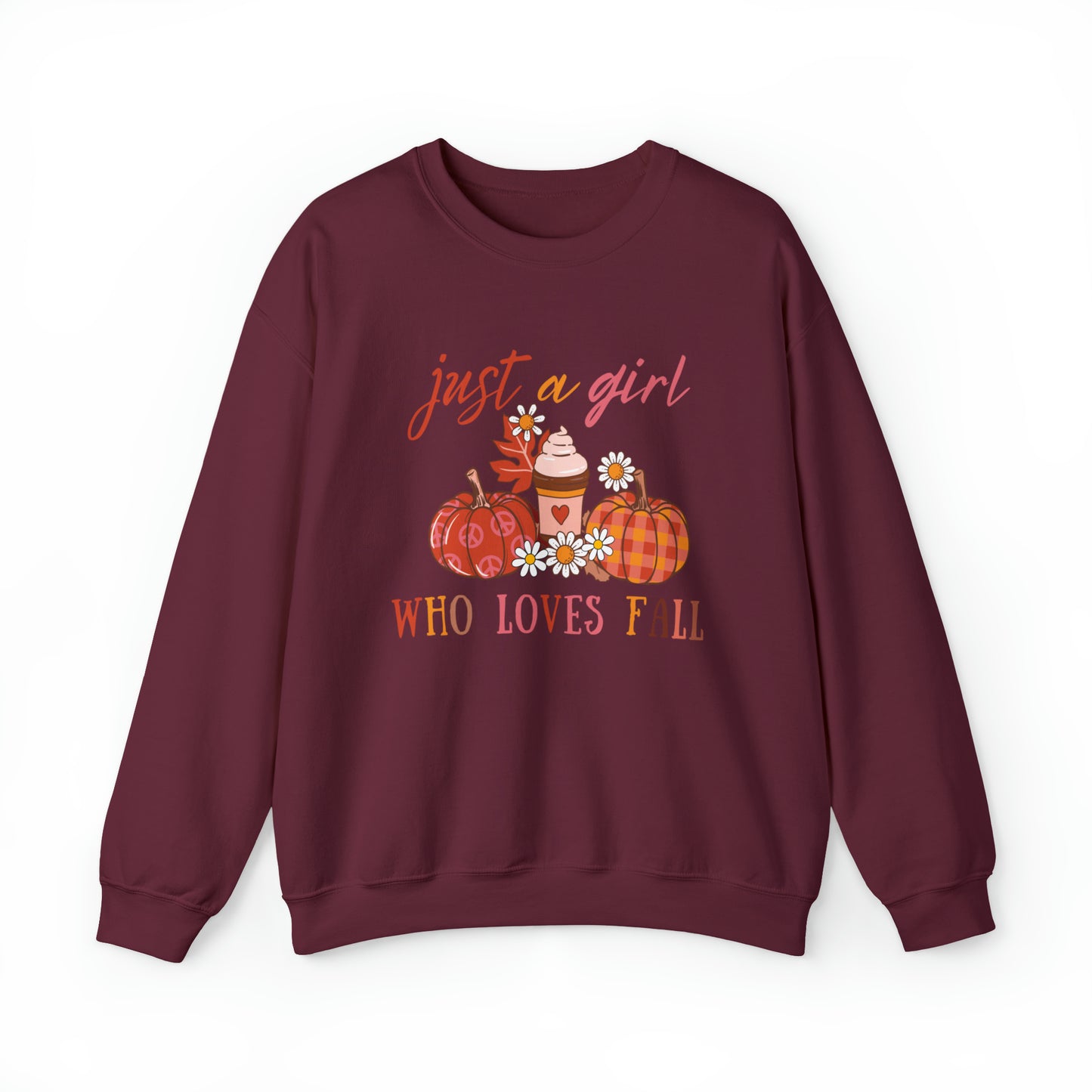 just a girl loves Fall Sweatshirt, pumpkin sweatshirt, cute fall shirt for women, Halloween sweatshirt, pumpkin shirt, Thanksgiving shirt, womens fall long sleeve, women fall sweatshirt.