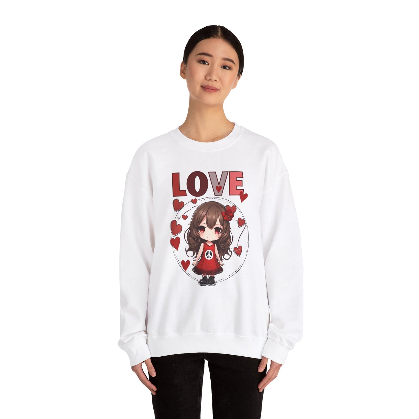 Valentine's love womens pullover crewneck Sweatshirt, Valentines Day gift outfit, teen sweater, Tween girl Sweatshirt, gifts for her, friend