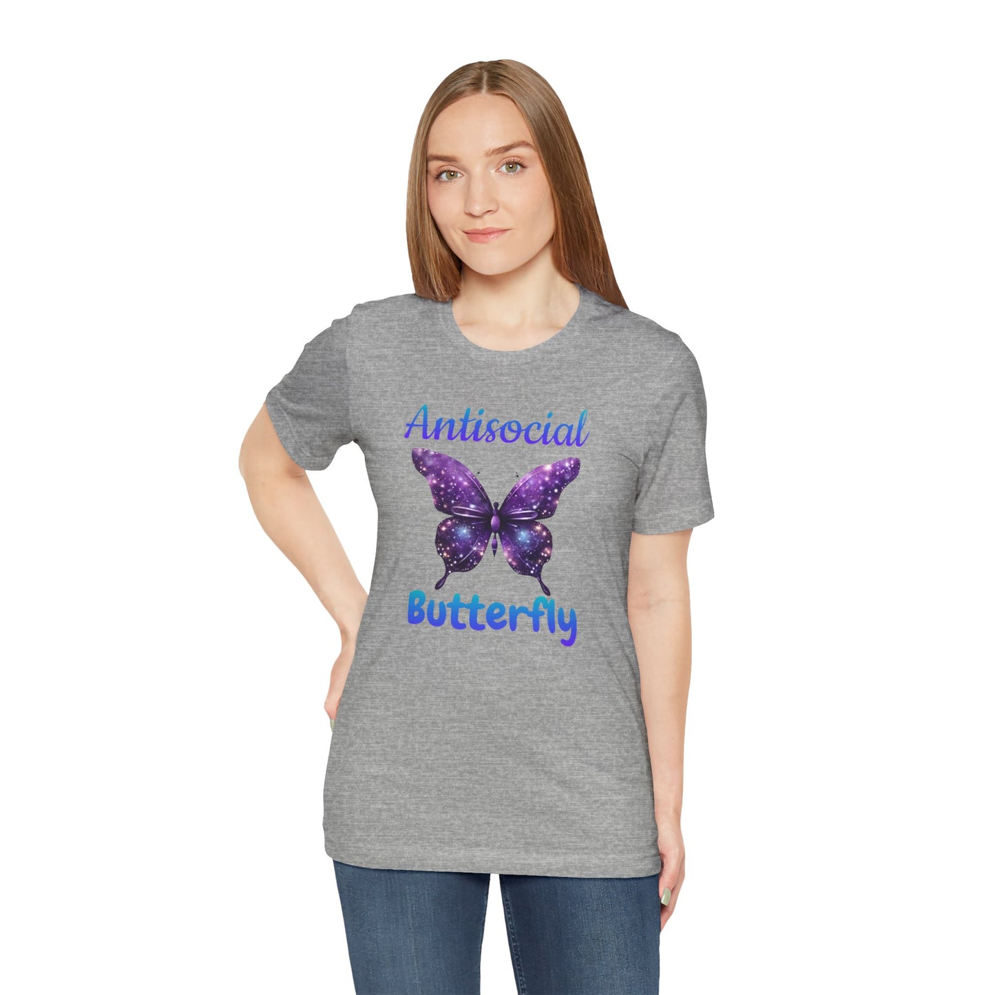 Antisocial Butterfly woman's tshirt, homebody shirt, introvert tshirt, butterfly mom shirt, anti social moms, social anxiety shirt, gifts
