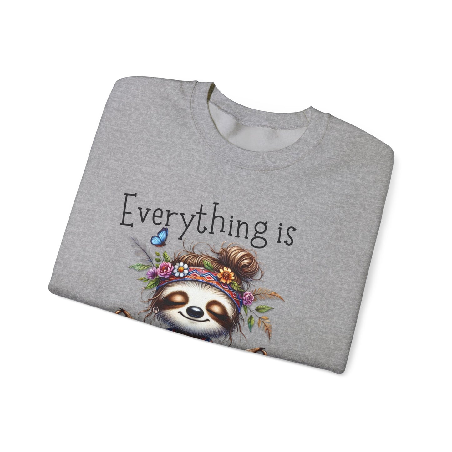 Everything is Energy Sloth Sweatshirt, Cute Animal Sweater, Gift for Nature Lovers, Cozy Crewneck for All Seasons, Mindfulness gift for her