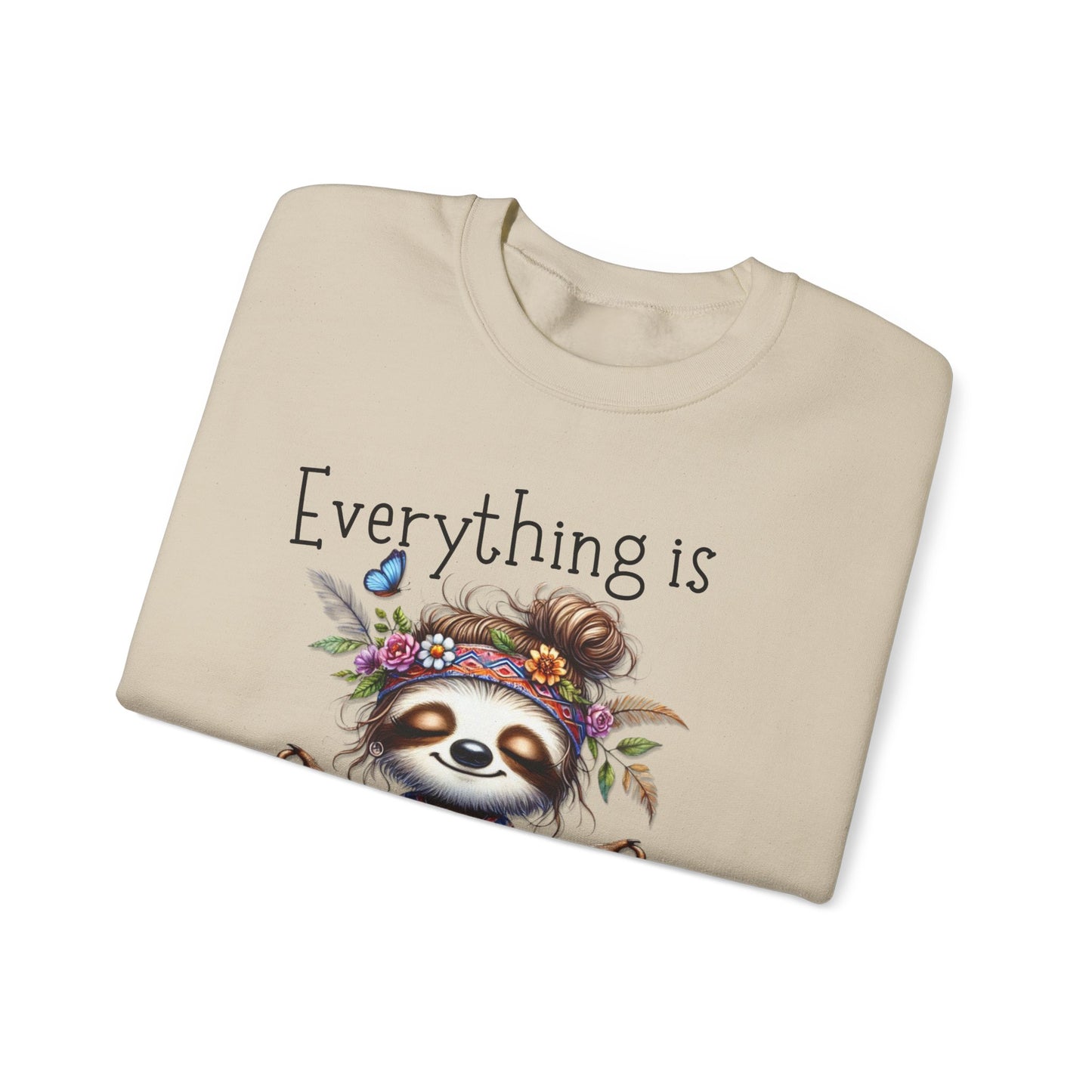 Everything is Energy Sloth Sweatshirt, Cute Animal Sweater, Gift for Nature Lovers, Cozy Crewneck for All Seasons, Mindfulness gift for her