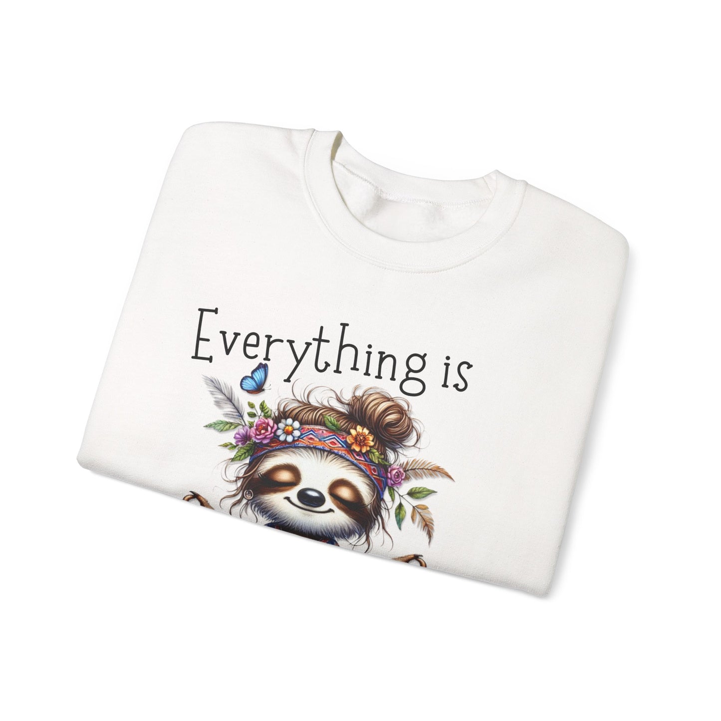Everything is Energy Sloth Sweatshirt, Cute Animal Sweater, Gift for Nature Lovers, Cozy Crewneck for All Seasons, Mindfulness gift for her