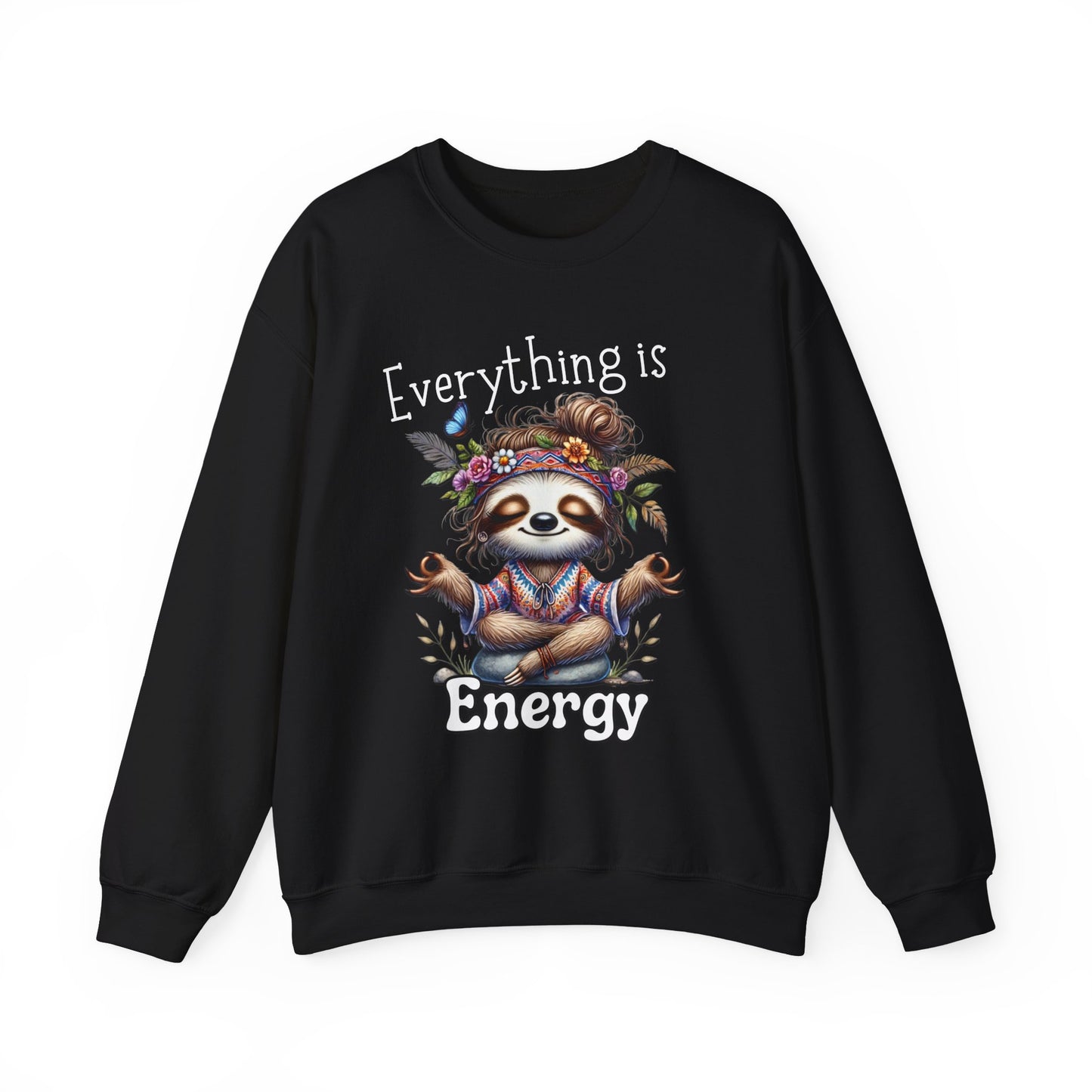 Everything is Energy Sloth Sweatshirt, Cute Animal Sweater, Gift for Nature Lovers, Cozy Crewneck for All Seasons, Mindfulness gift for her