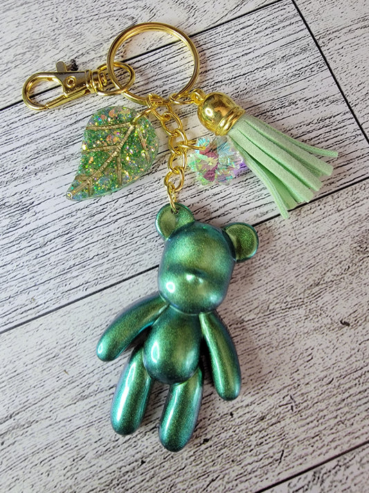 Eco green handmade keyring, handmade keychain, key holder, keychain cute, gift for teen