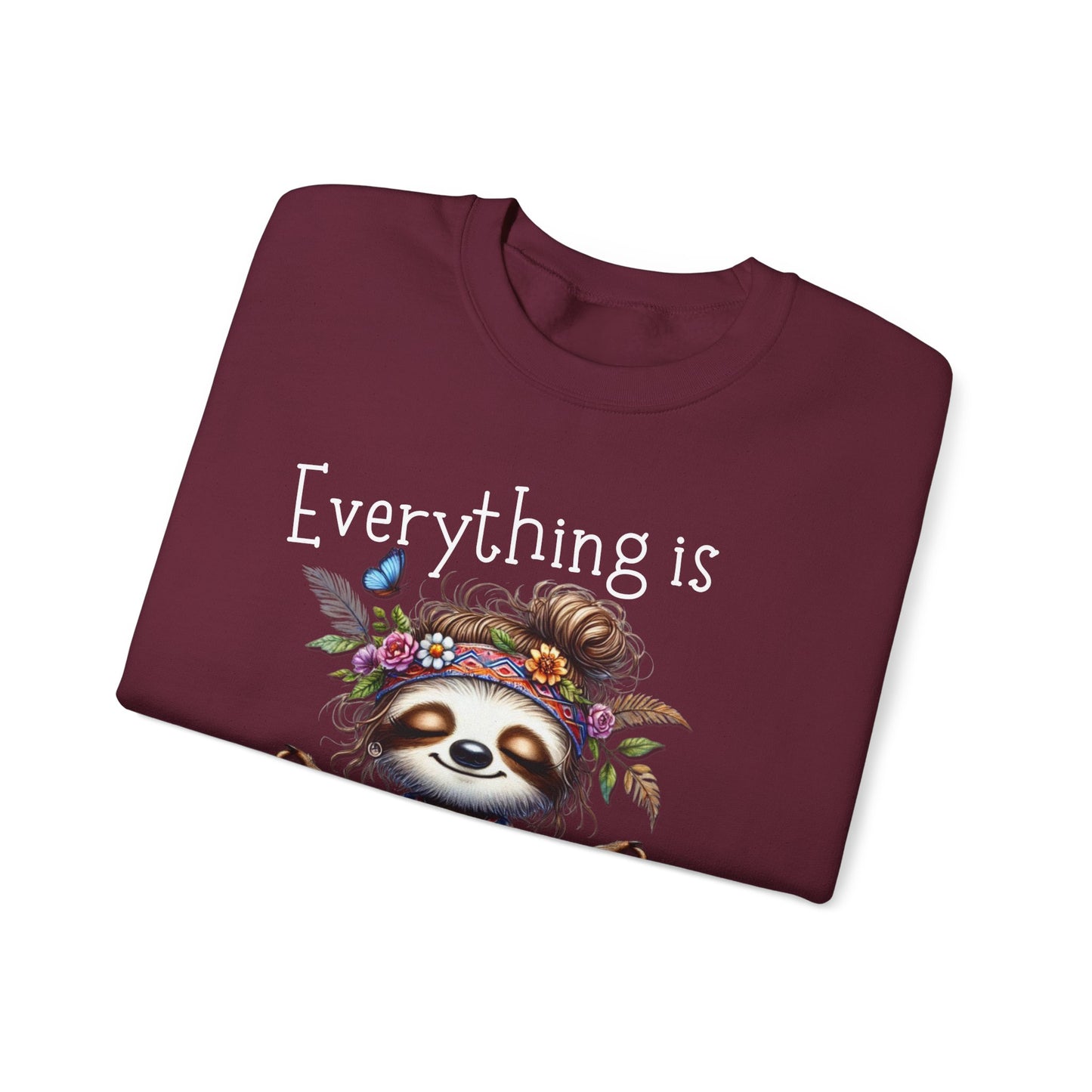 Everything is Energy Sloth Sweatshirt, Cute Animal Sweater, Gift for Nature Lovers, Cozy Crewneck for All Seasons, Mindfulness gift for her