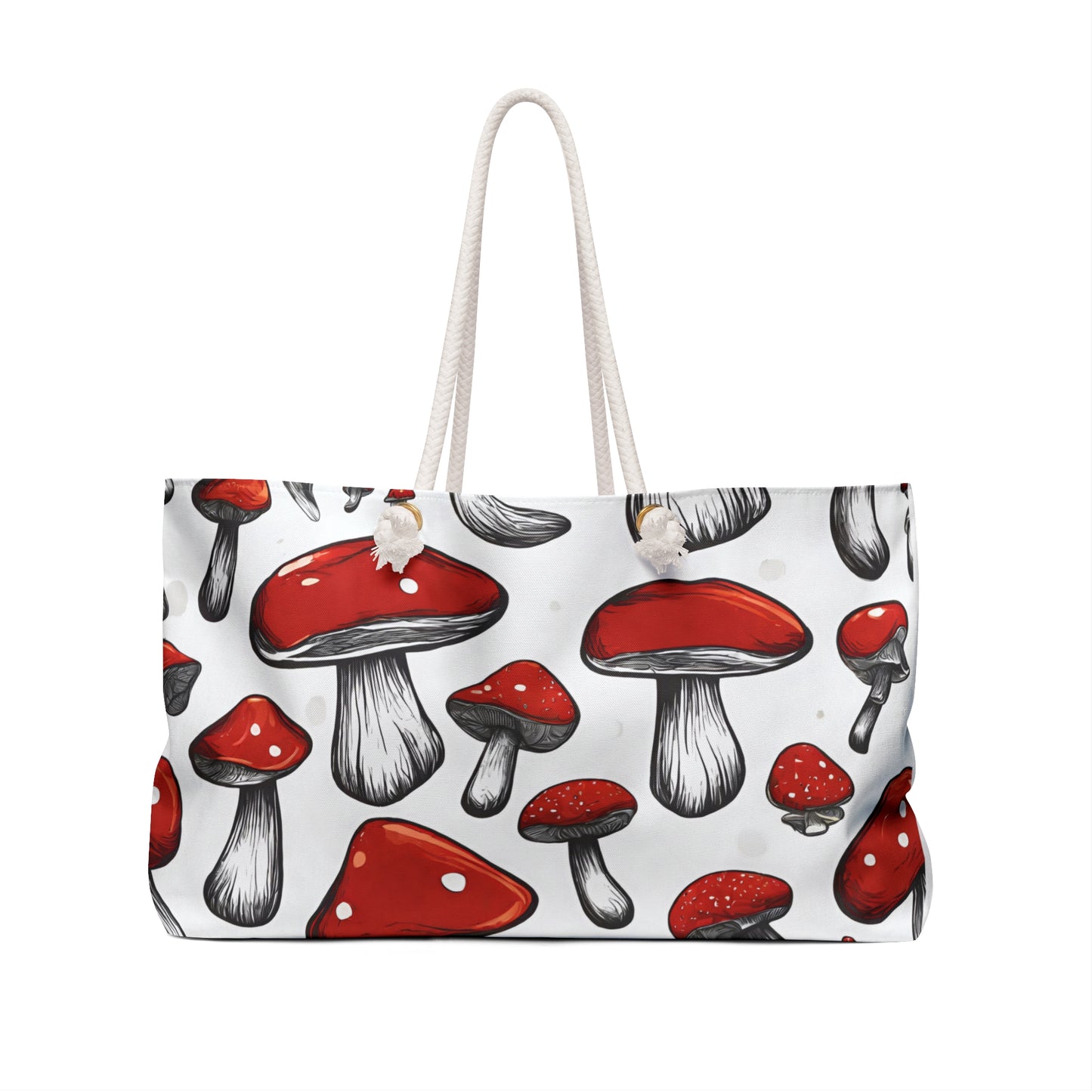 Mushrooms Weekender beach travel tote Bag, tote bag for books, weekend large crafter tote, cute hippy tote for women, gift for her friend