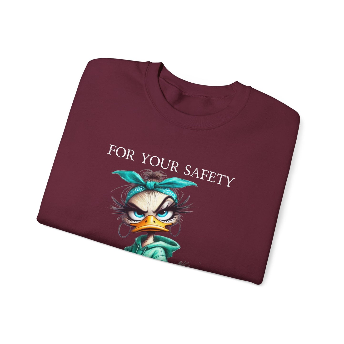 Funny duck Sweatshirt for women| Quirky Crewneck for Humor Lovers | Great Gift Idea for Friends, sassy shirt for her, Just for Laughs shirt