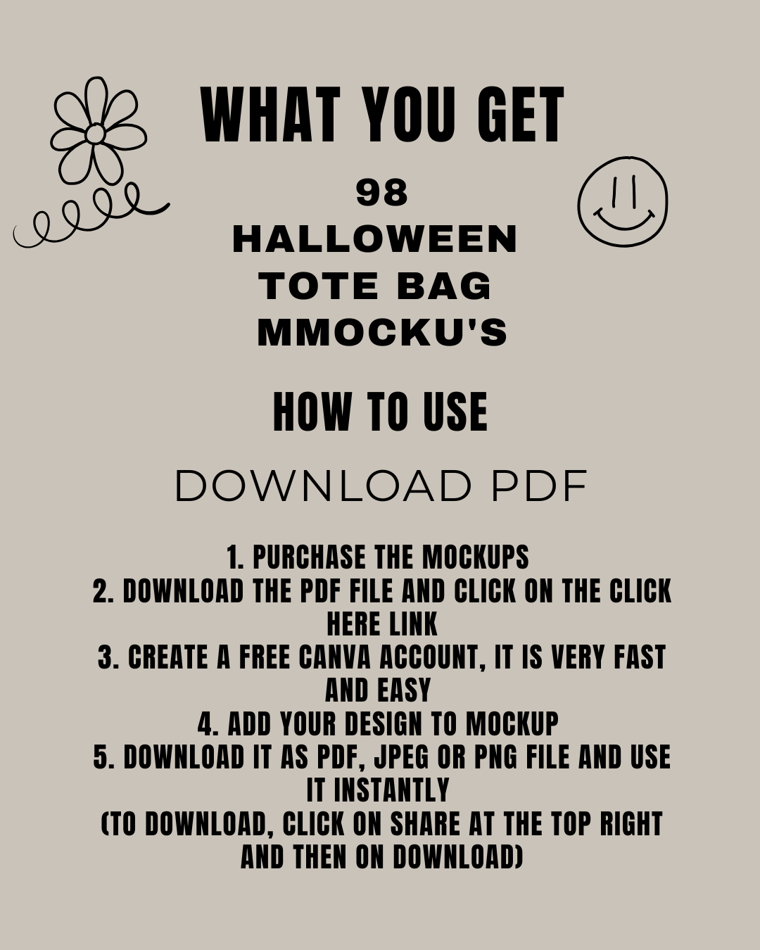 98 Halloween Tote Bag Mockups | Canvas Tote Mockup Bundle for Spooky Designs