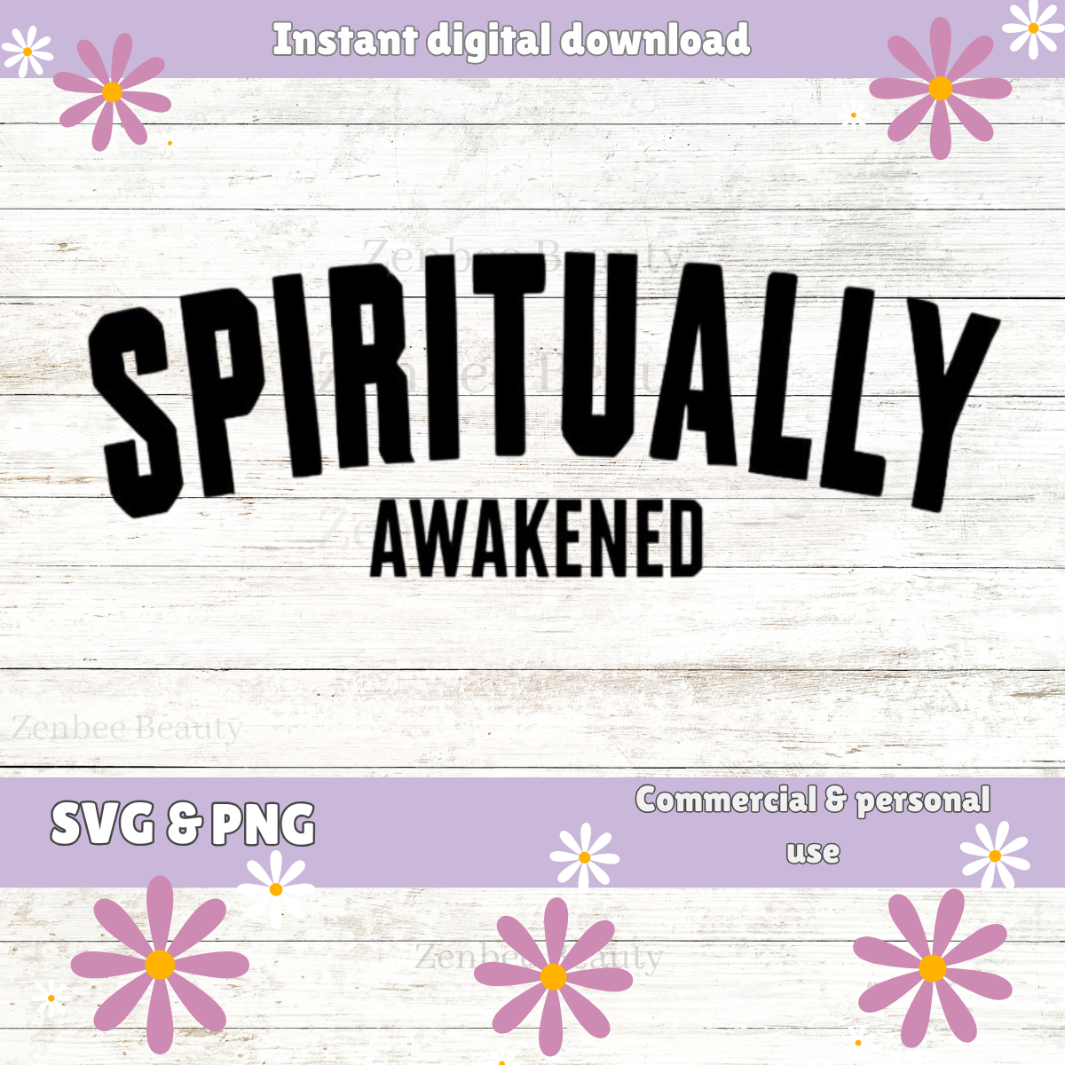 Spiritually Awakened SVG PNG Digital Download | Spiritual Quote Cut File for Cricut & Silhouette | Boho Mindfulness Sublimation PNG, crafter