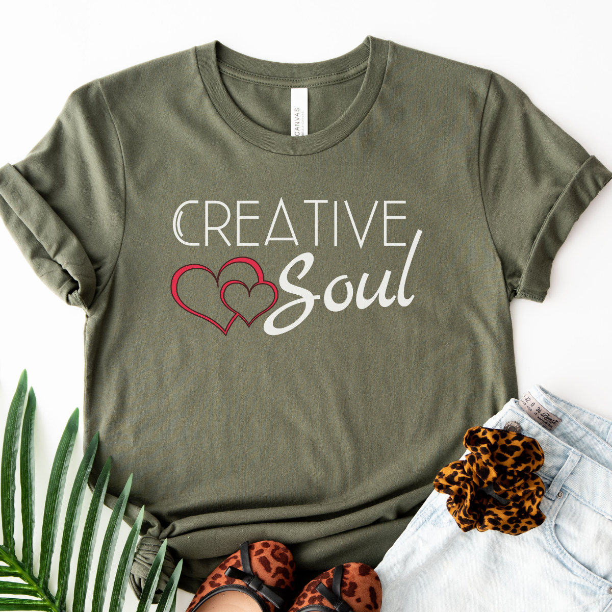 Creative Soul hearts Women's motivational inspirational Tshirt, crafter Tee, simple heart Soul shirt, positive gift for her, friend teen