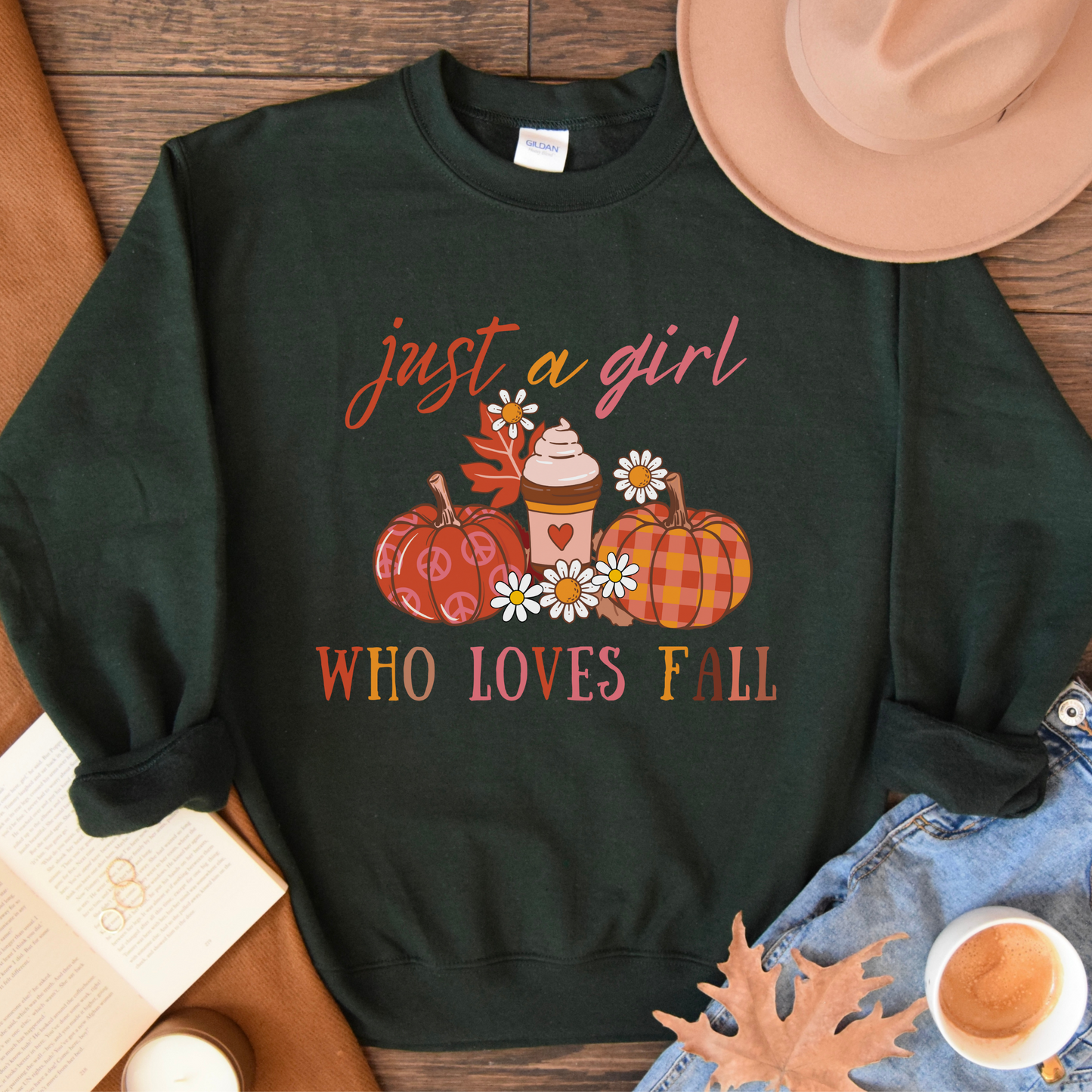 just a girl loves Fall Sweatshirt, pumpkin sweatshirt, cute fall shirt for women, Halloween sweatshirt, pumpkin shirt, Thanksgiving shirt, womens fall long sleeve, women fall sweatshirt.