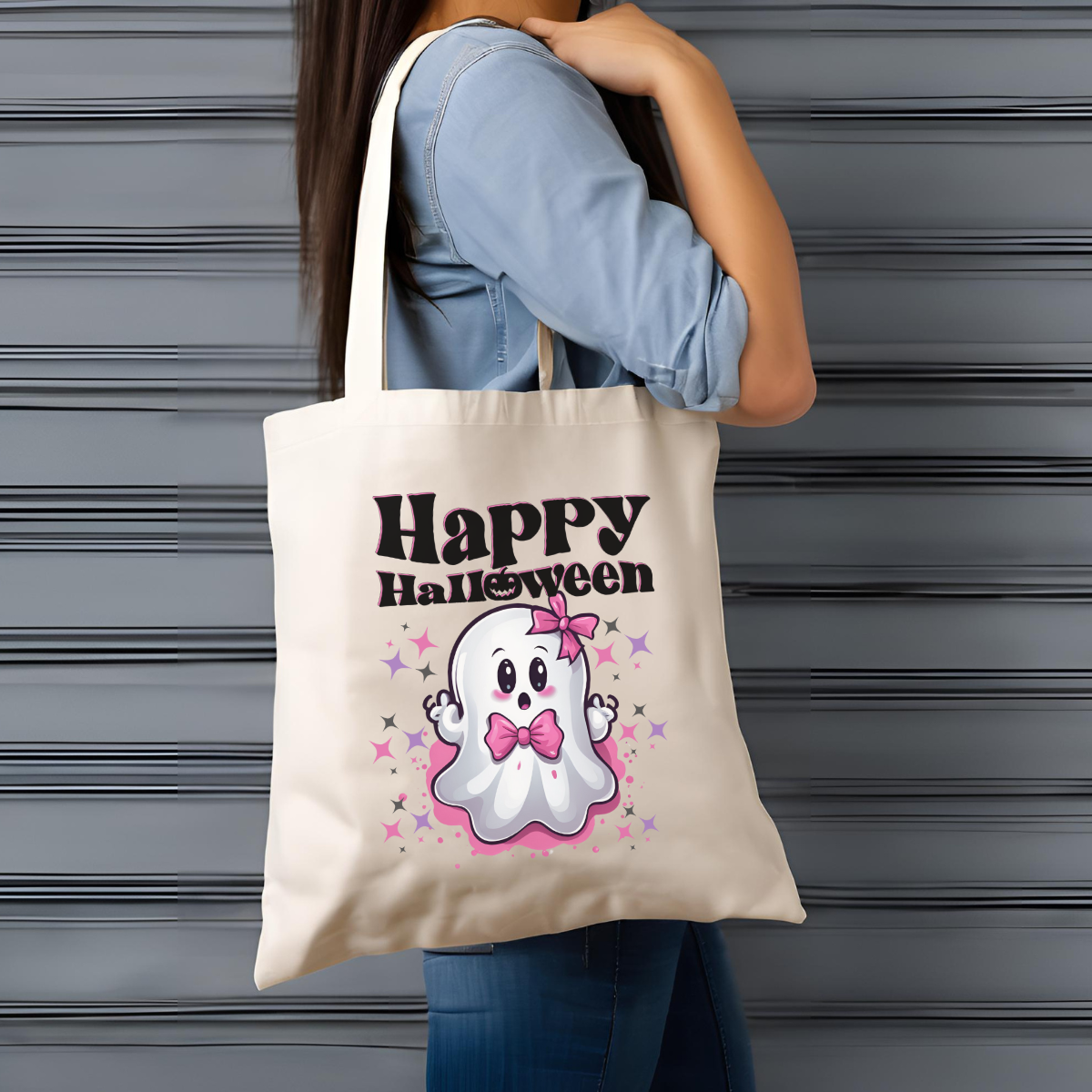 Happy Halloween Cute Ghost SVG PNG | Kawaii Halloween Clipart Digital Download