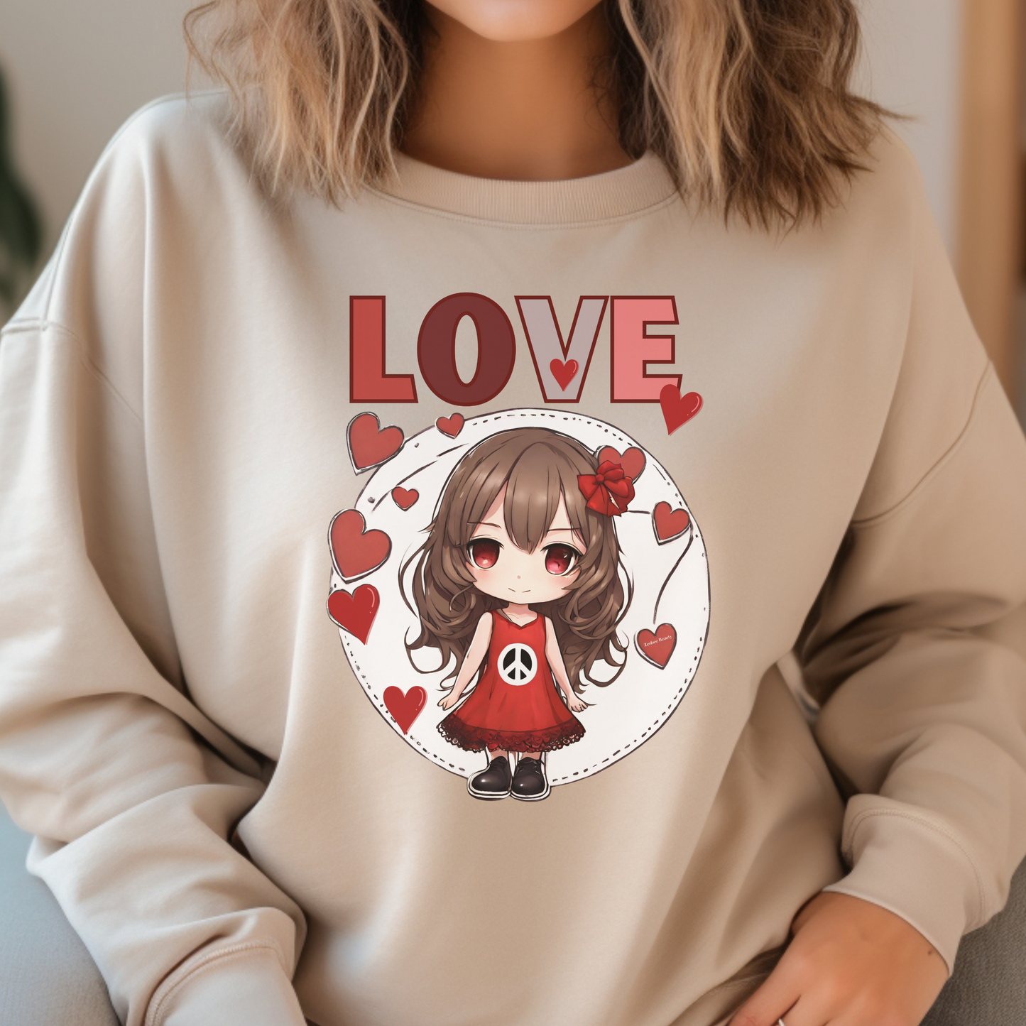 Valentine's love womens pullover crewneck Sweatshirt, Valentines Day gift outfit, teen sweater, Tween girl Sweatshirt, gifts for her, friend