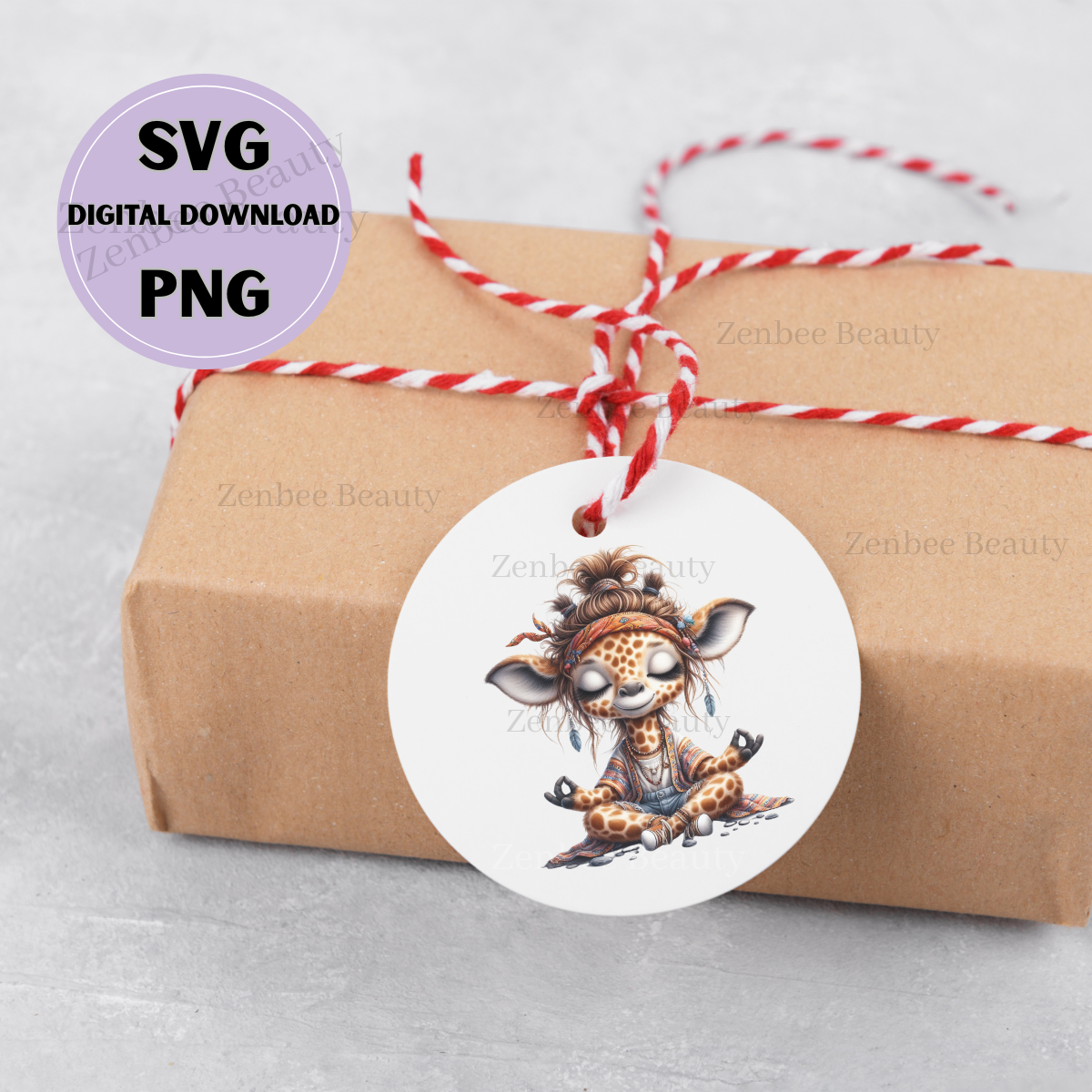 Boho Giraffe SVG PNG | Meditating cute Giraffe Clip art cut file | Cute Yoga Digital Download for Sublimation, stickers, Cricut, Silhouette, POD & Crafts