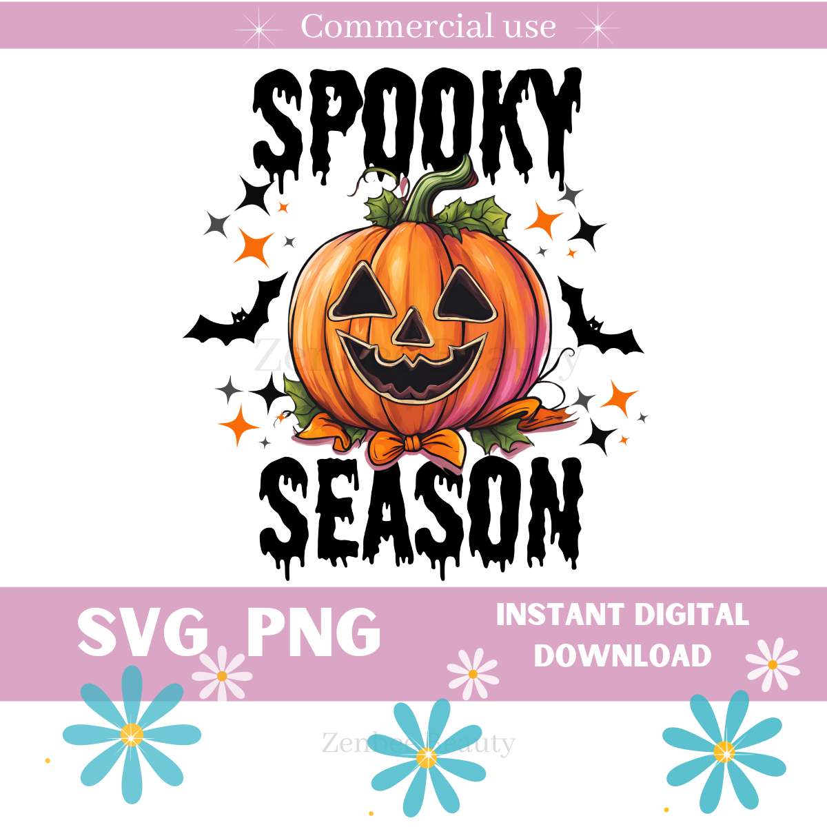 Spooky Season Halloween SVG PNG | Pumpkin Jack O’ Lantern Digital Download