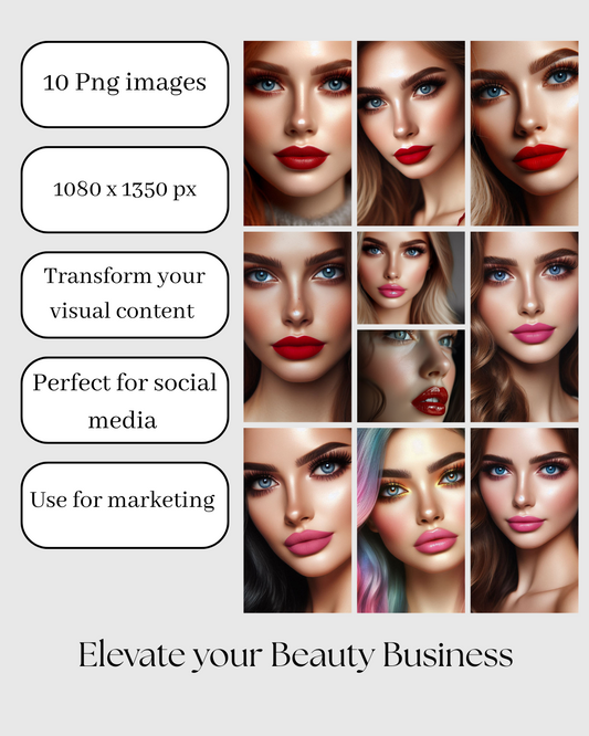 Aesthetic AI Beauty Stock Photos • Skincare Spa Images for Estheticians & Beauty Salons • Digital Download for small business branding