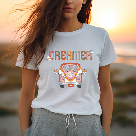 Retro Dreamer womens T-shirt, boho hippy shirt, inspirational dreamer t-shirt, retro dreamer Tees, motivational gifts for her