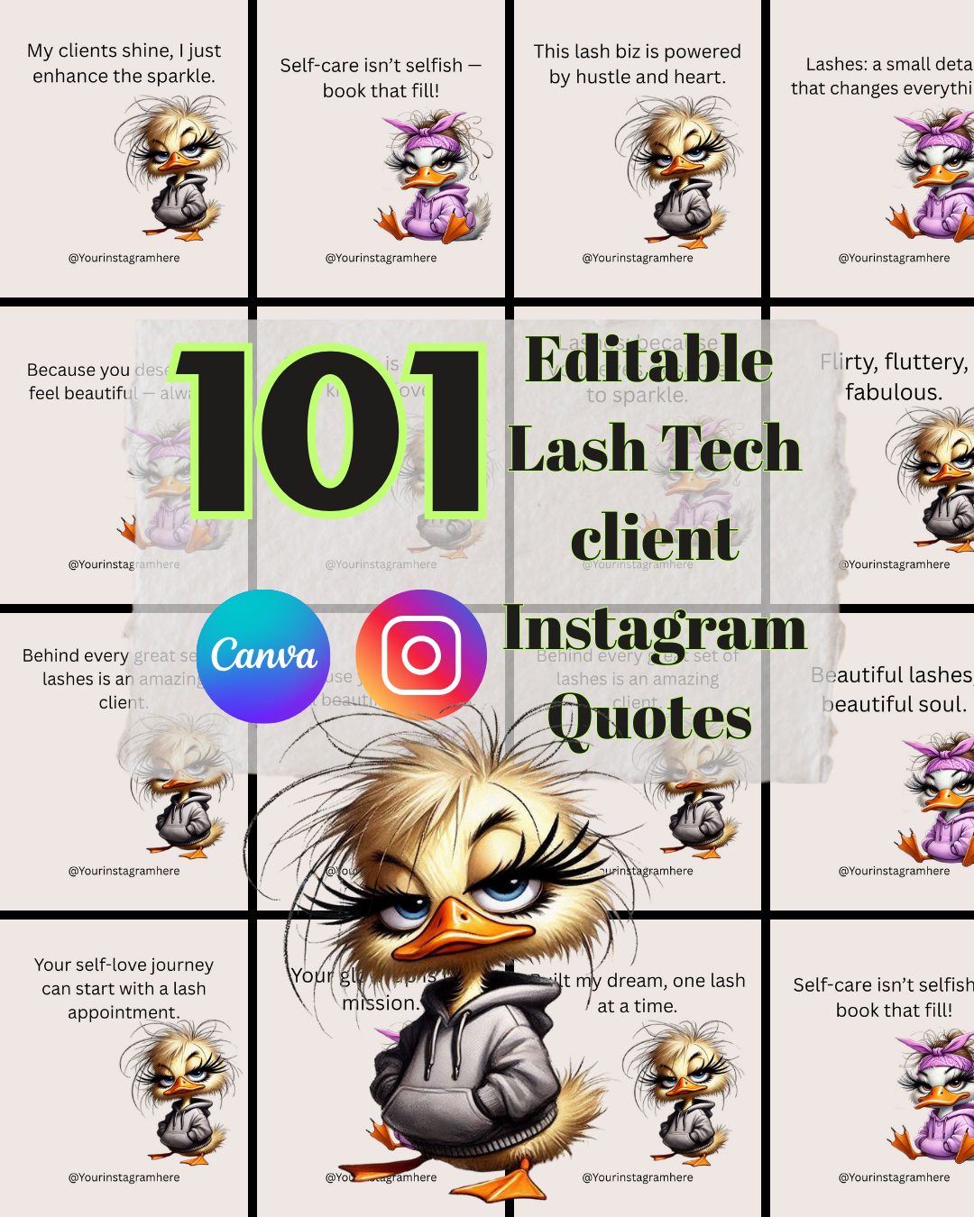 101 Editable Instagram Post Templates for Lash Techs, Estheticians & Salon Owners | Canva Social Media Quotes