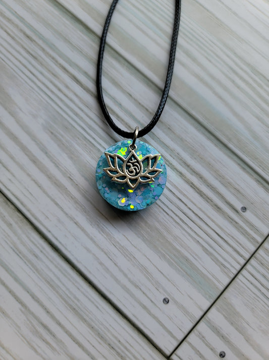 Lotus ohm charm pendant necklace