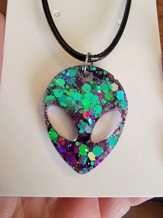 Celestial Alien necklace, ufo pendant necklace, ufo jewlery, ufo necklace, alien necklace, alien lover gift.
