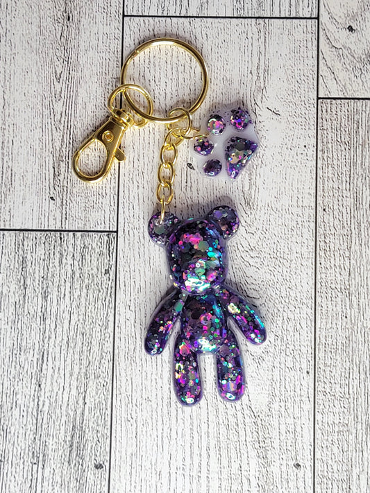 Bear Keychain, resin keychain, handmade keyring, keychain for friends, cute keychain, purse accessories, keychain for teen, gifts