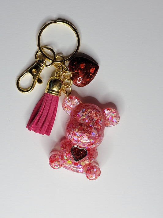 Bear Keychain, handmade keyring, cute keychain, resin keychain, keychain for friend, car keychain, keychain for women, gifts for teen