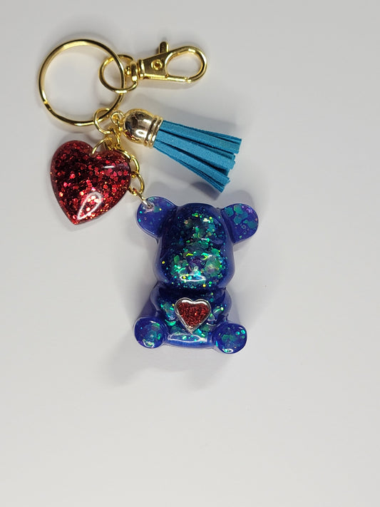 Bear Keychain, resin keychain, keyring for purse, handmade keychain, keychain for friends, cute keychain, gifts for teen