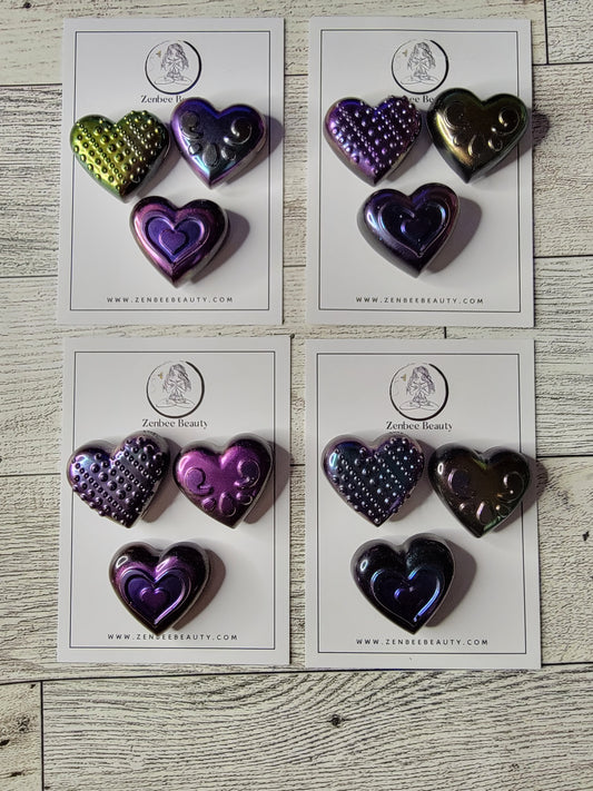 Heart design set of 3 handmade, unique fridge magnet's