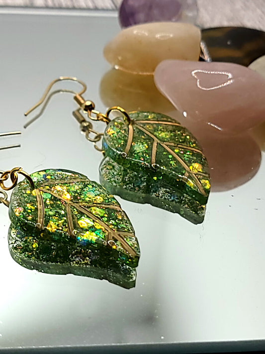 leaf earrings, dangle drop handmade earrings, handmade jewelry, cute earrings, gifts for her.