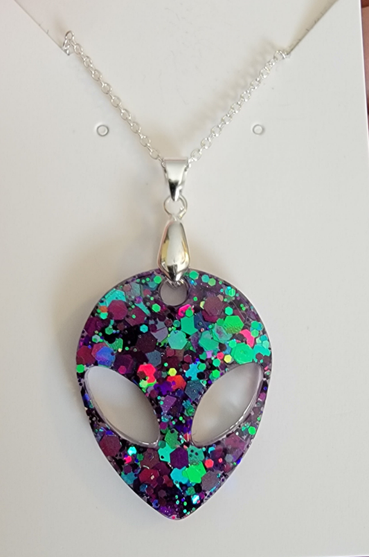 Alien ufo celestial pendant necklace, ufo jewelry,  alien jewelry, ufo necklace,  alien necklace, ufo lover gifts.