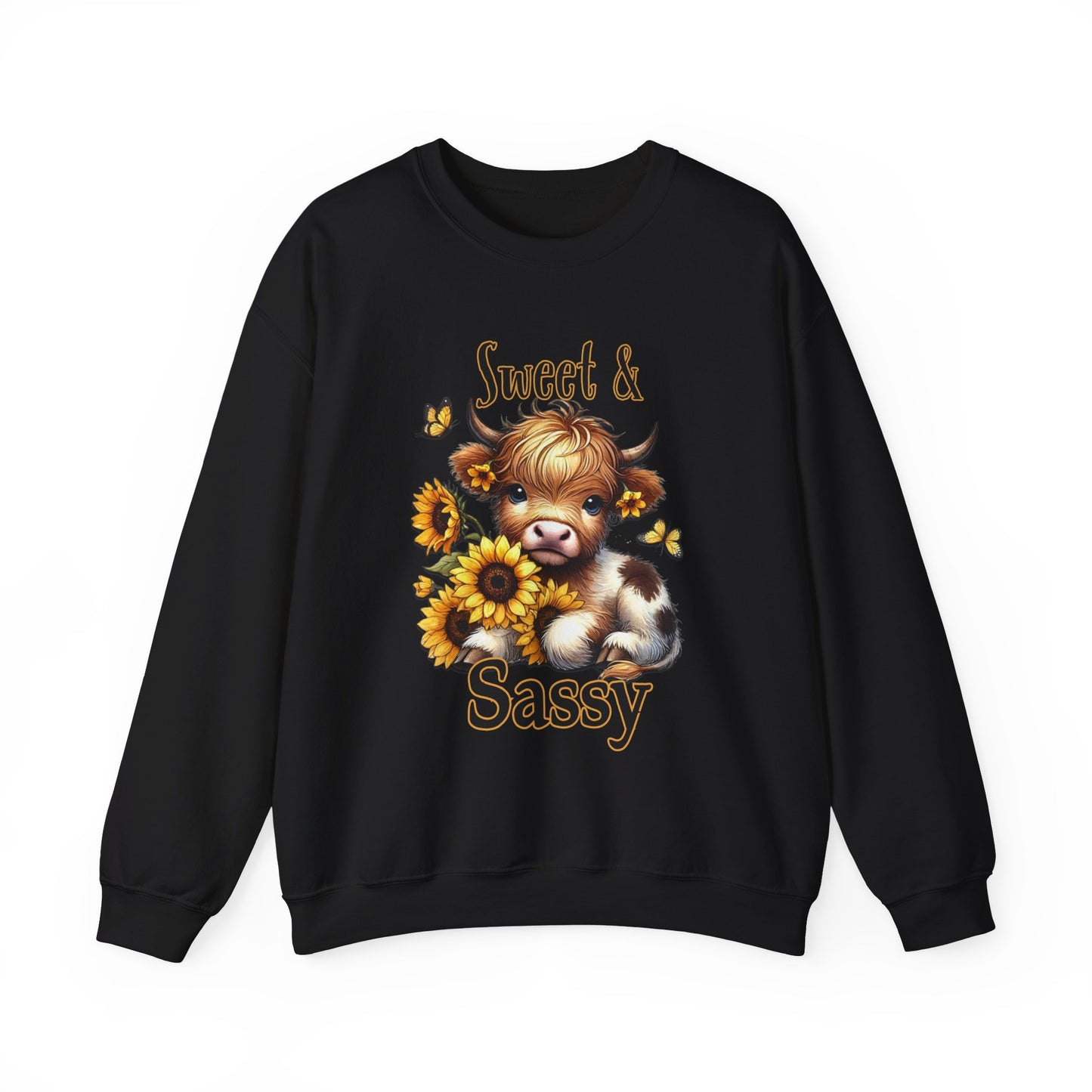 Highland Cow Sunflower Sweatshirt, Cute Cozy sweatshirt for Women, Farm Animal Floral Crewneck, Funny Cow Lover Gift, Fall Fashion Top gift