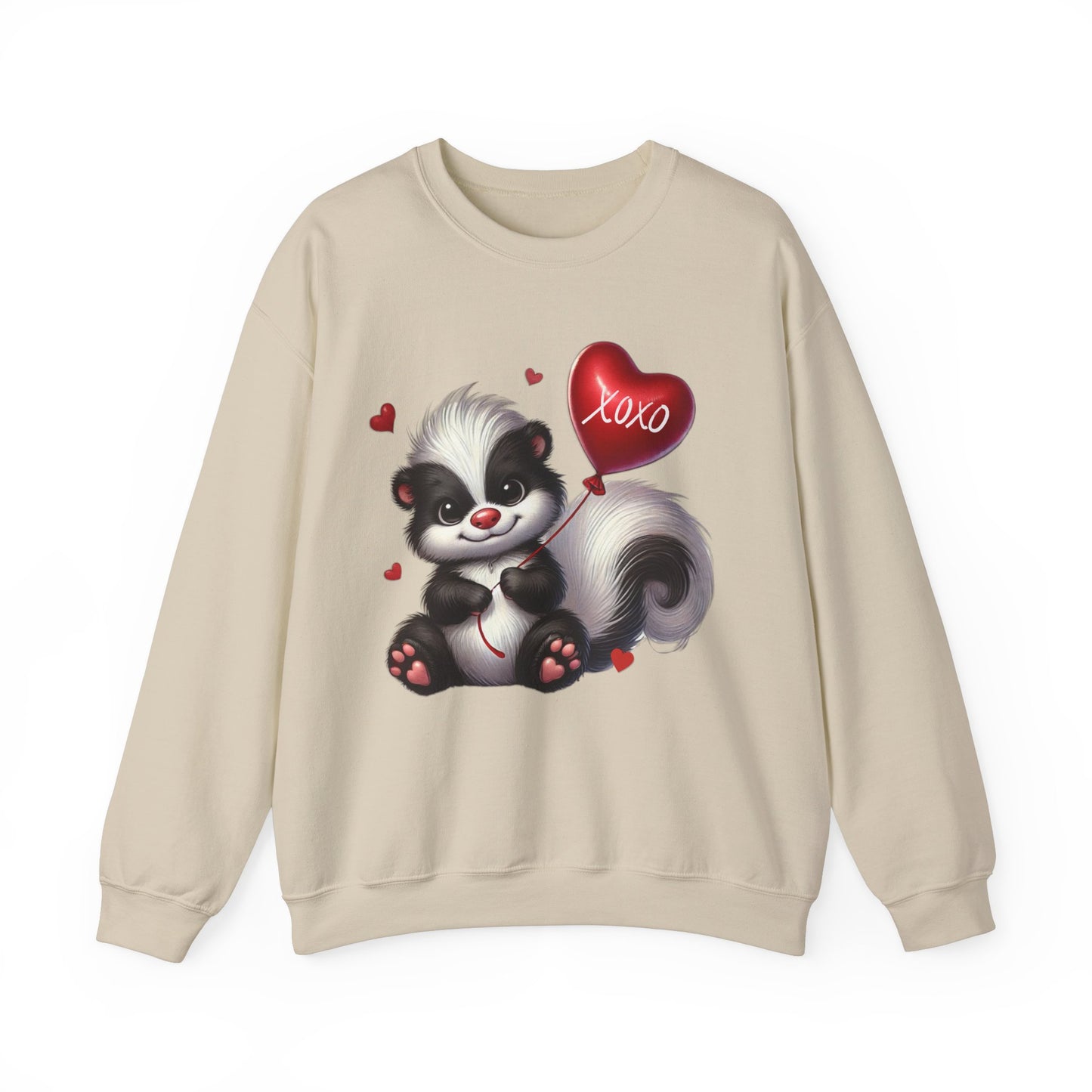 Valentines Skunk Sweatshirt, Cute Cozy women Crewneck Comfy Gift for Her, Funny Animal Lover Top, girly sweatshirt, valentine winter shirt