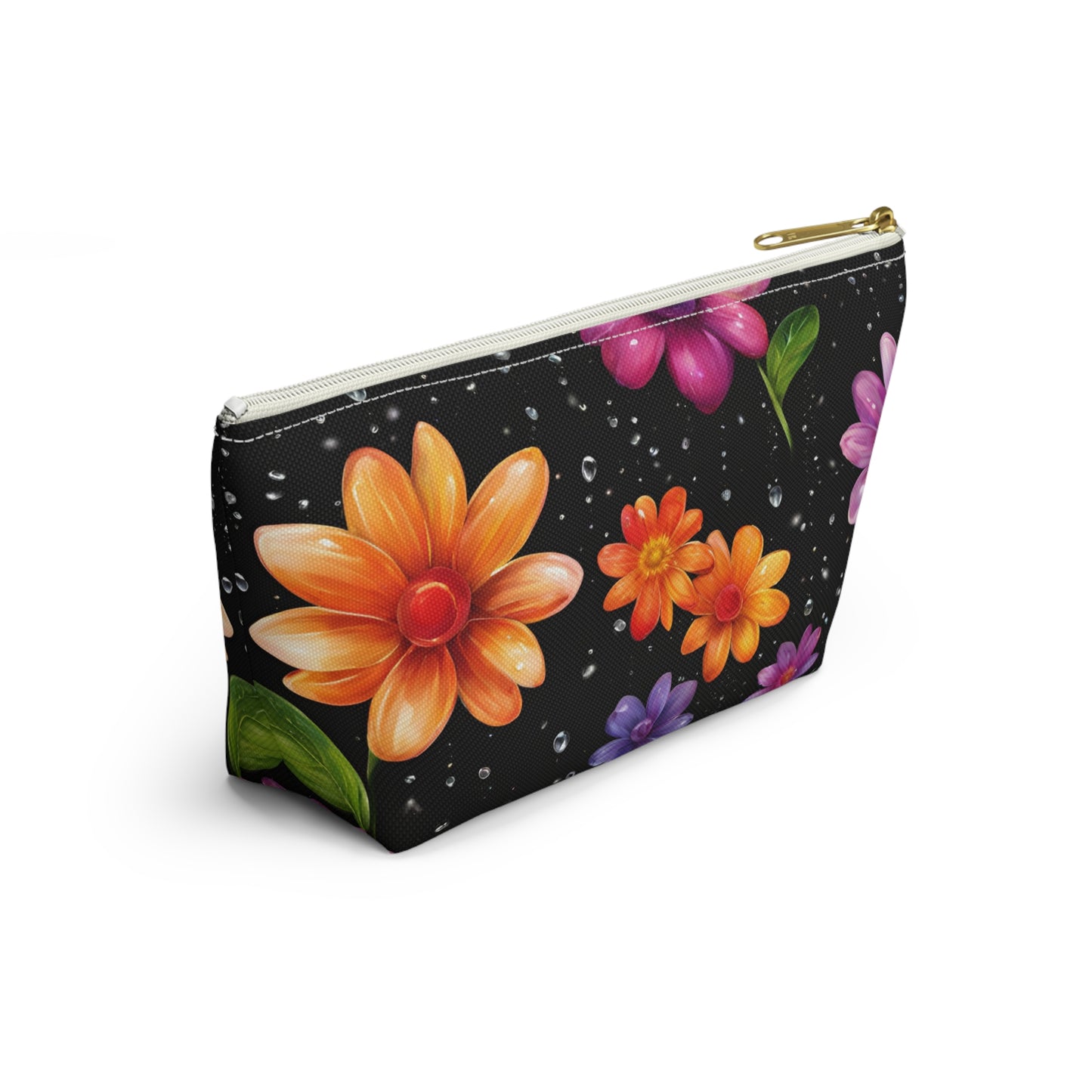 Floral Accessory Pouch, Flowers All Over Print, Makeup Bag, Cosmetic Case, Travel Organizer, Gift for Her, Floral Design