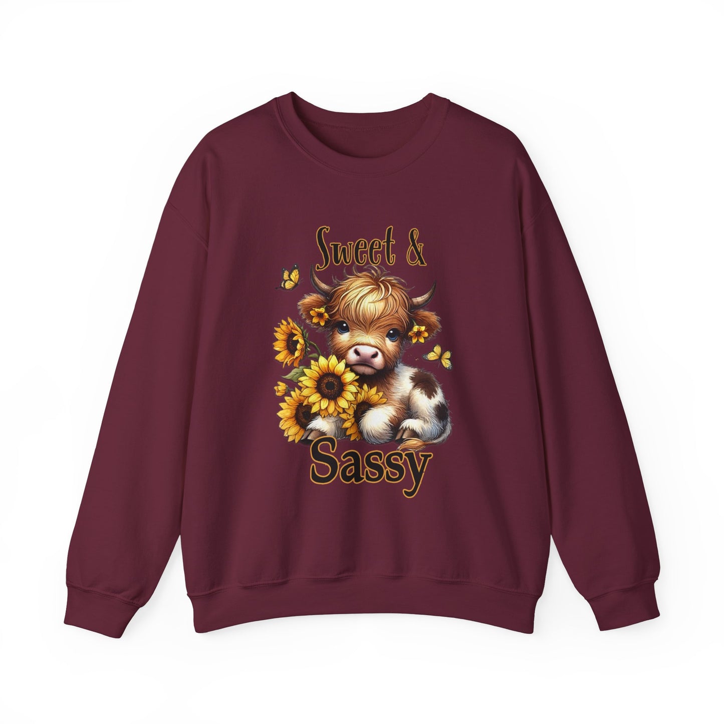 Highland Cow Sunflower Sweatshirt, Cute Cozy sweatshirt for Women, Farm Animal Floral Crewneck, Funny Cow Lover Gift, Fall Fashion Top gift