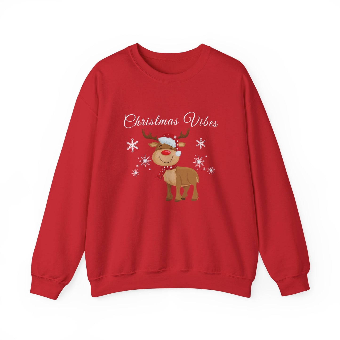 Christmas Vibes reindeer Sweatshirt, holiday funny winter shirt for women