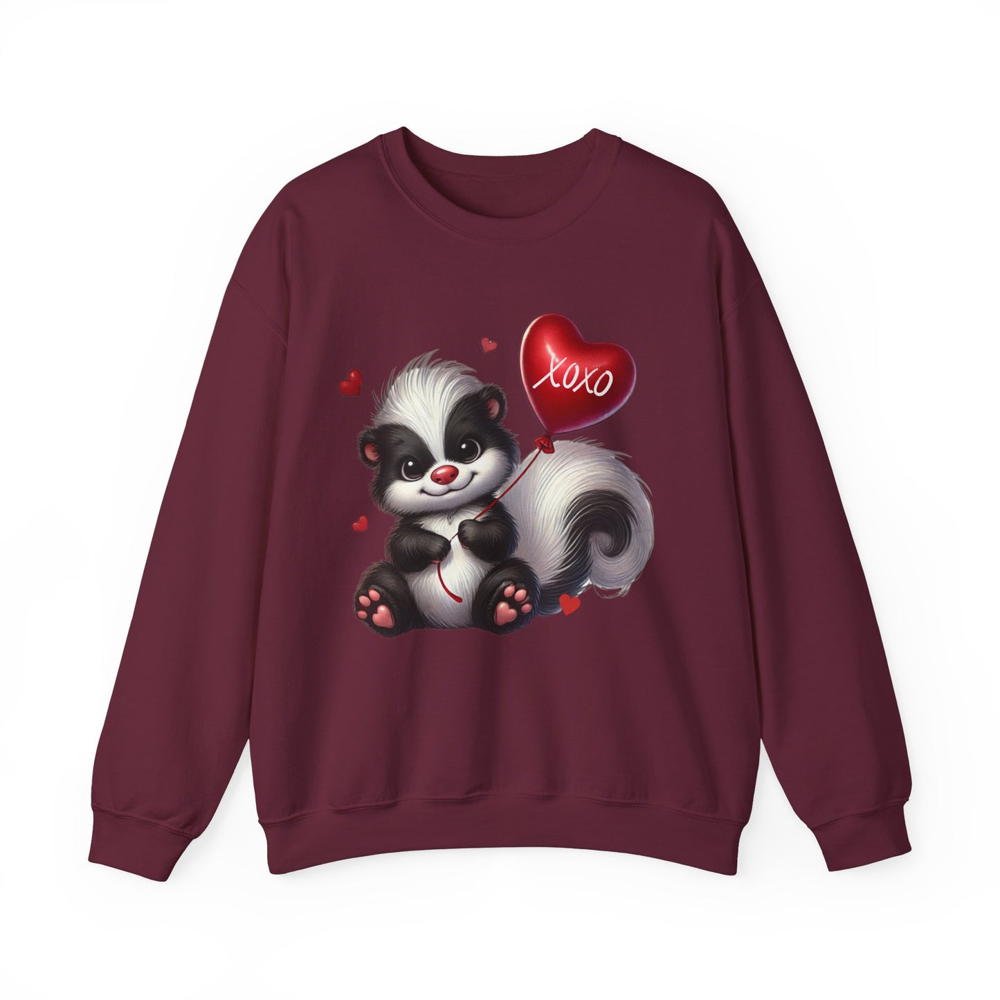 Valentines Skunk Sweatshirt, Cute Cozy women Crewneck Comfy Gift for Her, Funny Animal Lover Top, girly sweatshirt, valentine winter shirt