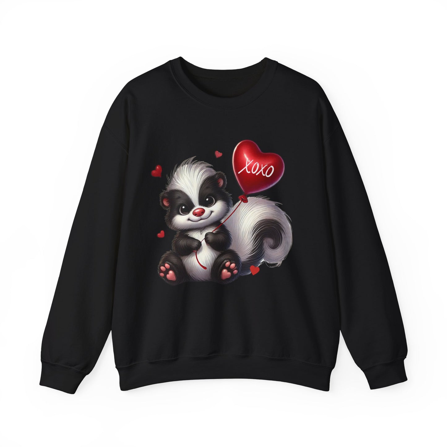 Valentines Skunk Sweatshirt, Cute Cozy women Crewneck Comfy Gift for Her, Funny Animal Lover Top, girly sweatshirt, valentine winter shirt