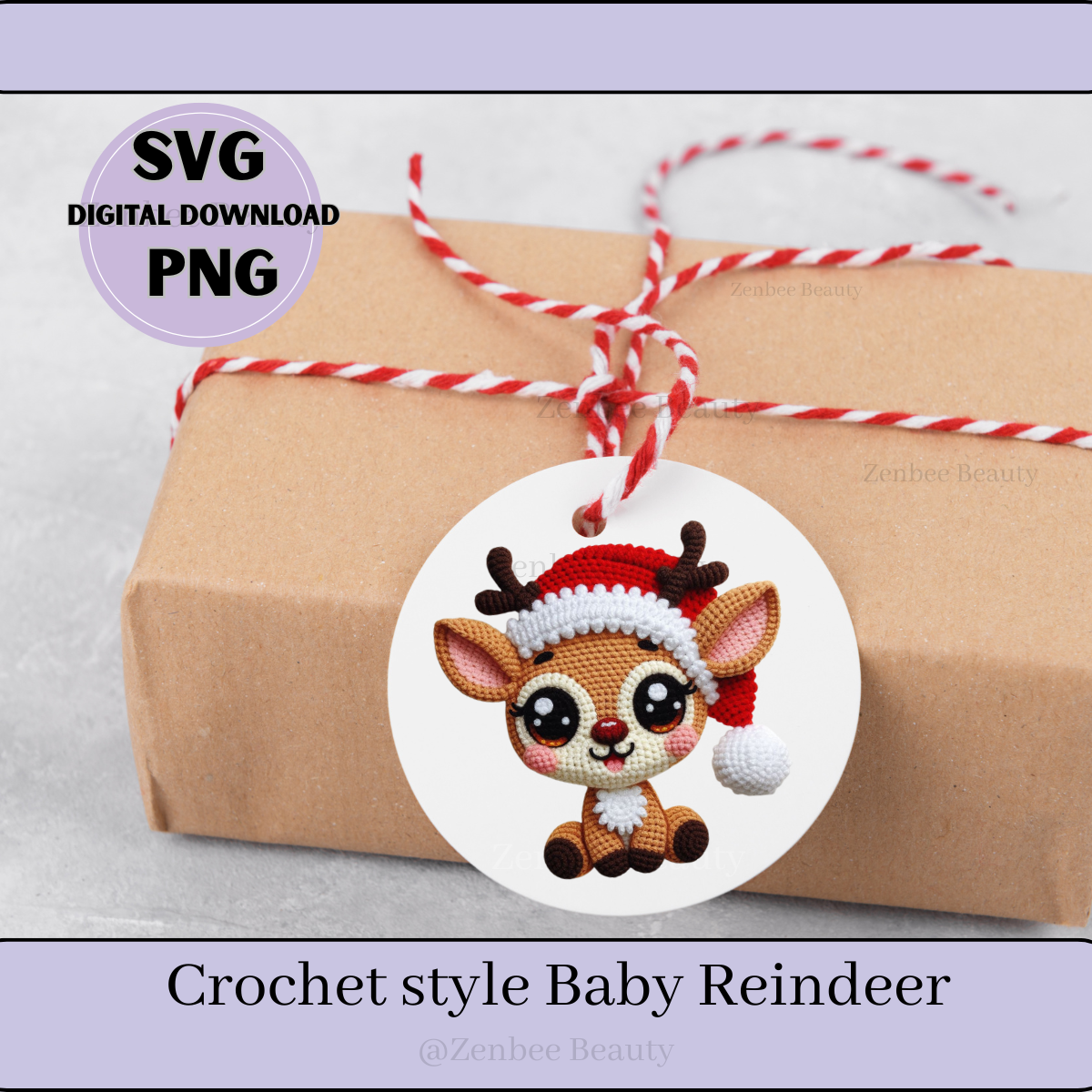 Crochet Baby Reindeer Christmas SVG and PNG Digital Download for cricut crafters