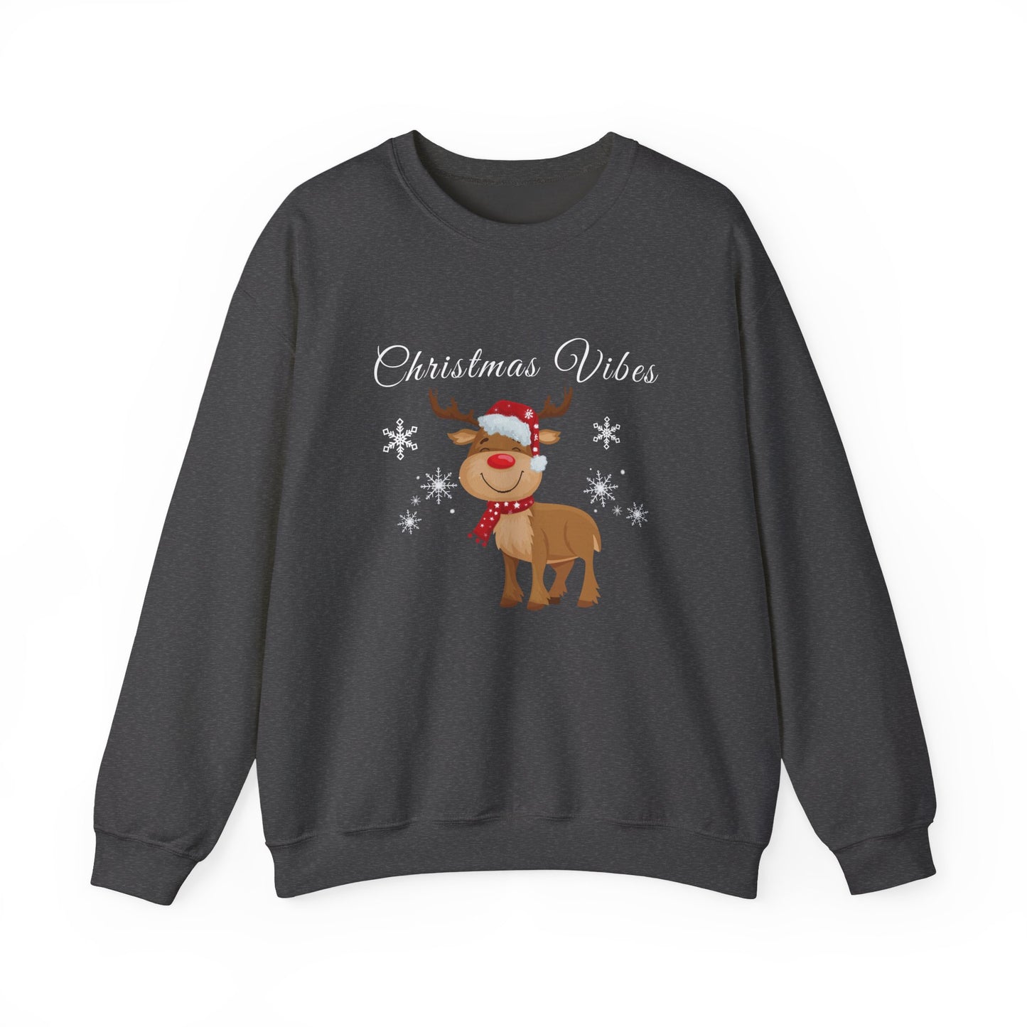 Christmas Vibes reindeer Sweatshirt, holiday funny winter shirt for women