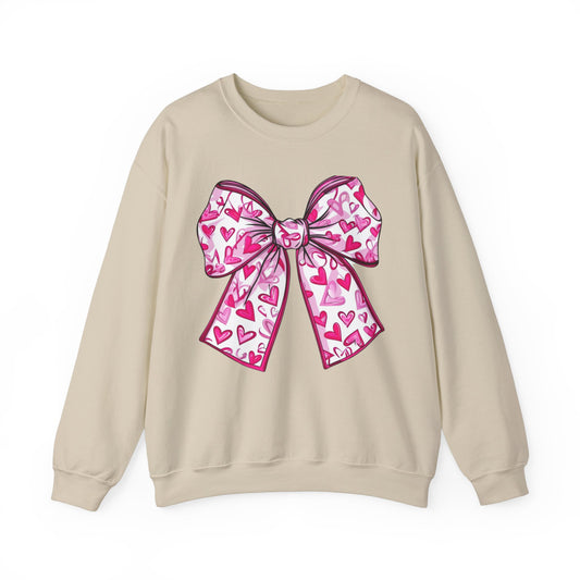 Valentines coquette bow cute Sweatshirt, Cozy women Crewneck Comfy Gift for Her, Funny Top, girly sweatshirt, valentine winter shirt