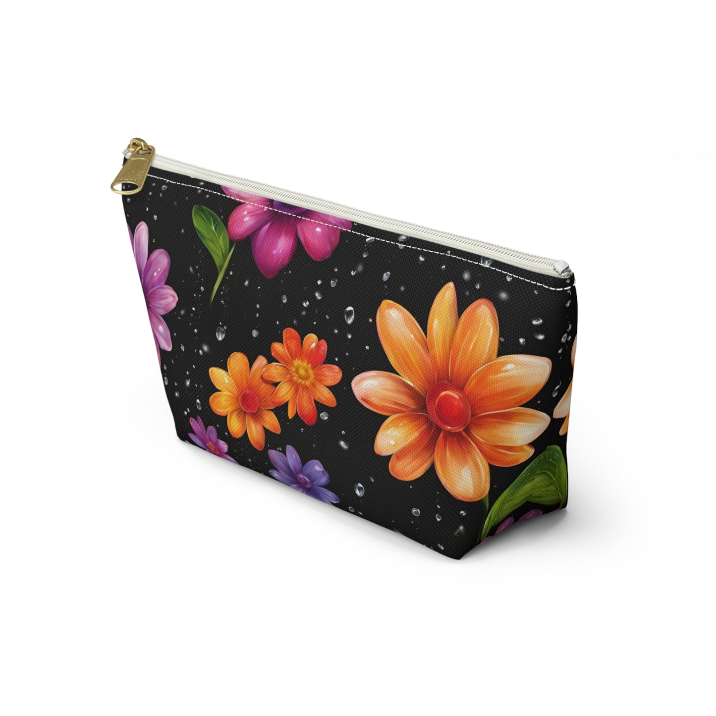 Floral Accessory Pouch, Flowers All Over Print, Makeup Bag, Cosmetic Case, Travel Organizer, Gift for Her, Floral Design