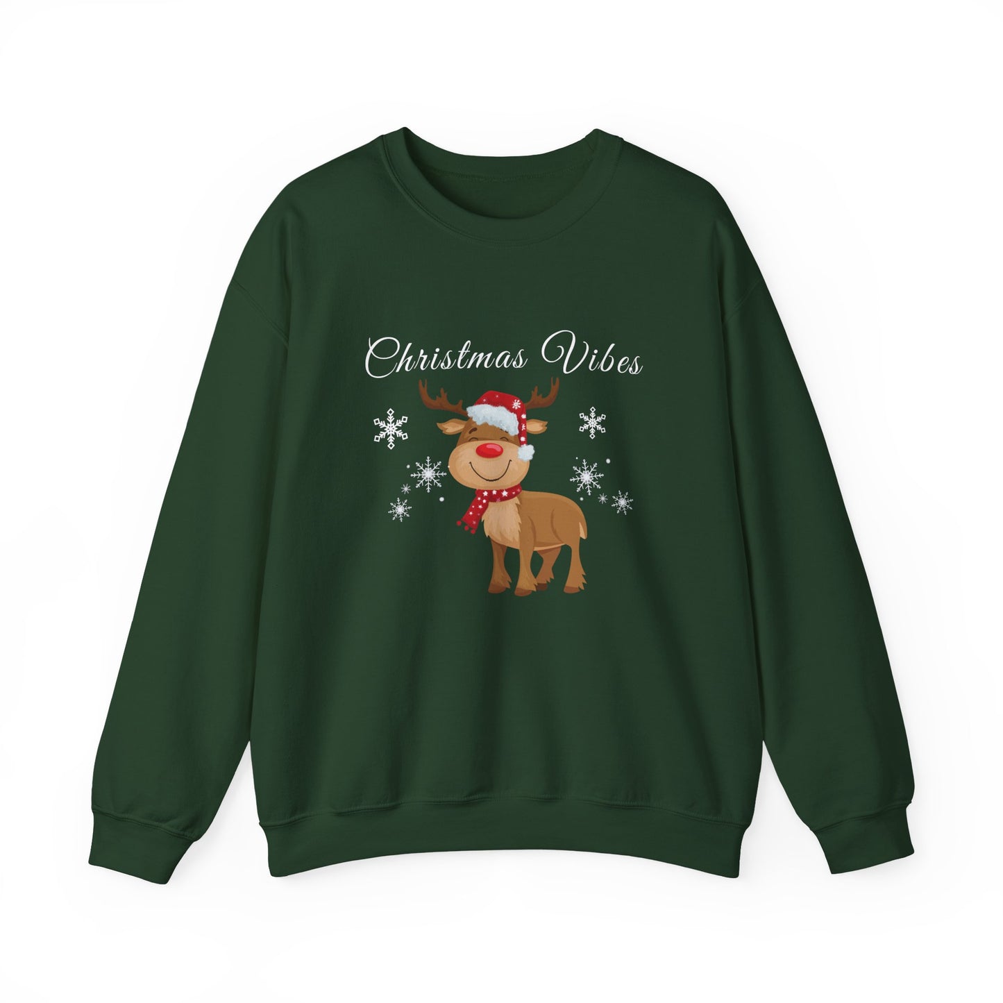 Christmas Vibes reindeer Sweatshirt, holiday funny winter shirt for women