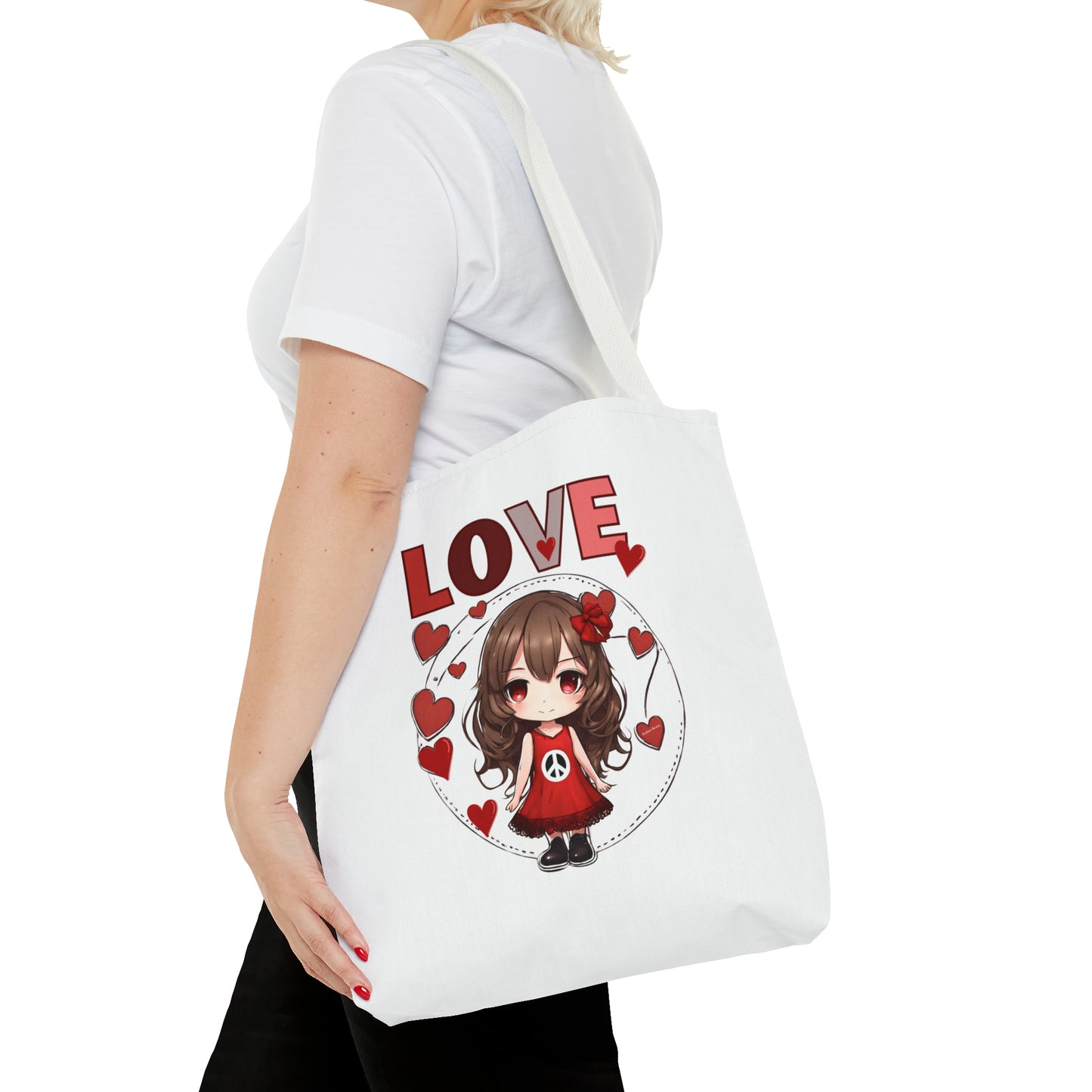 Love cute trendy tote bag, bag for books, weekender tote bag, small craft tote bag, hippie bag, valentine's gift for her