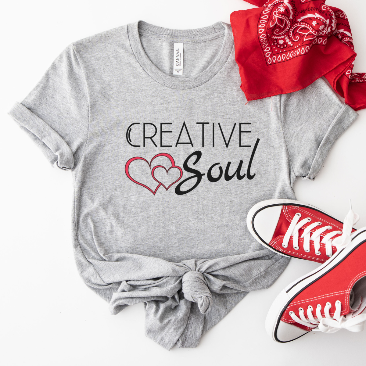 Creative Soul Women's motivational inspirational Tshirt, crafter Tee, simple heart Soul shirt, positive gift for her, friend teen