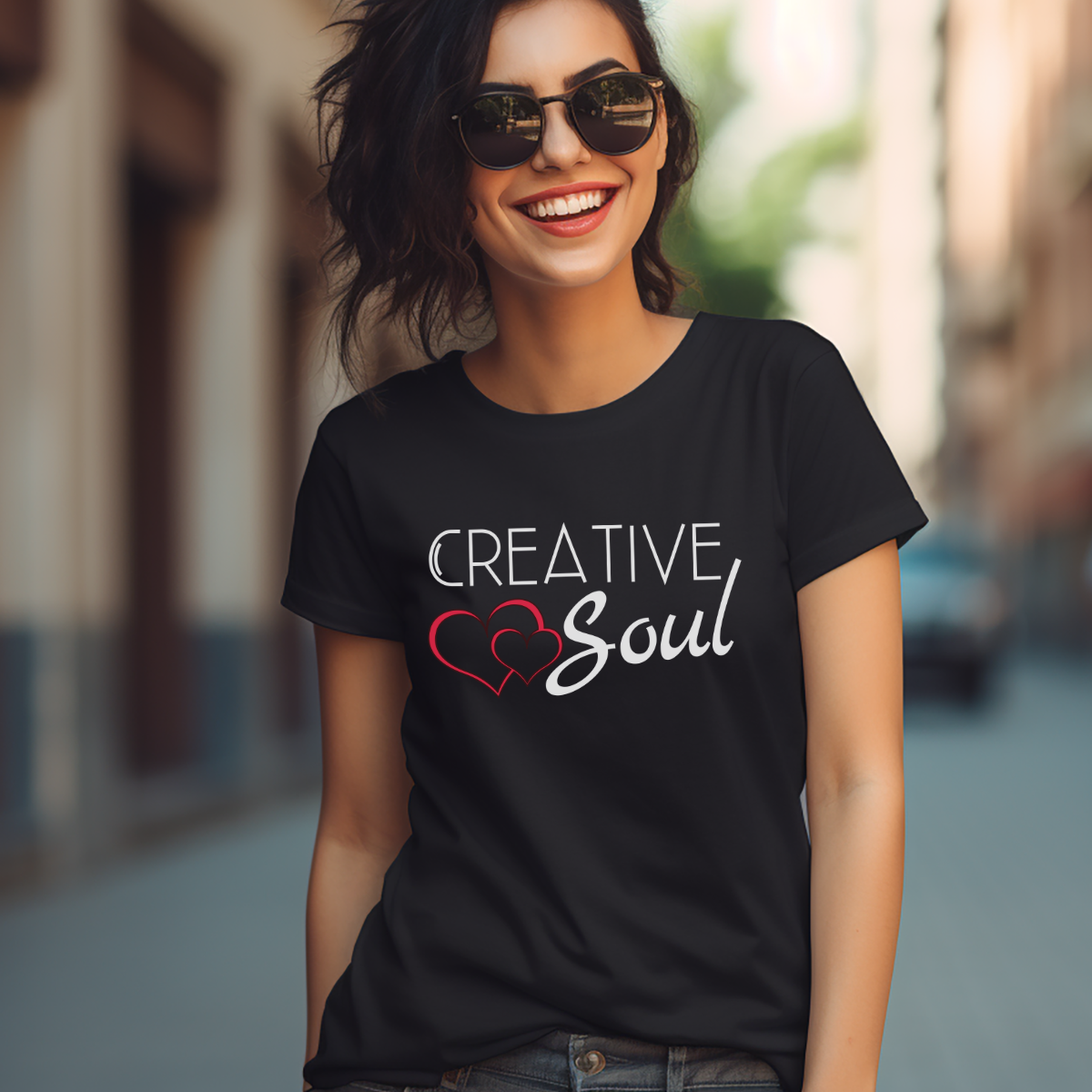 Creative Soul Women's motivational inspirational Tshirt, crafter Tee, simple heart Soul shirt, positive gift for her, friend teen