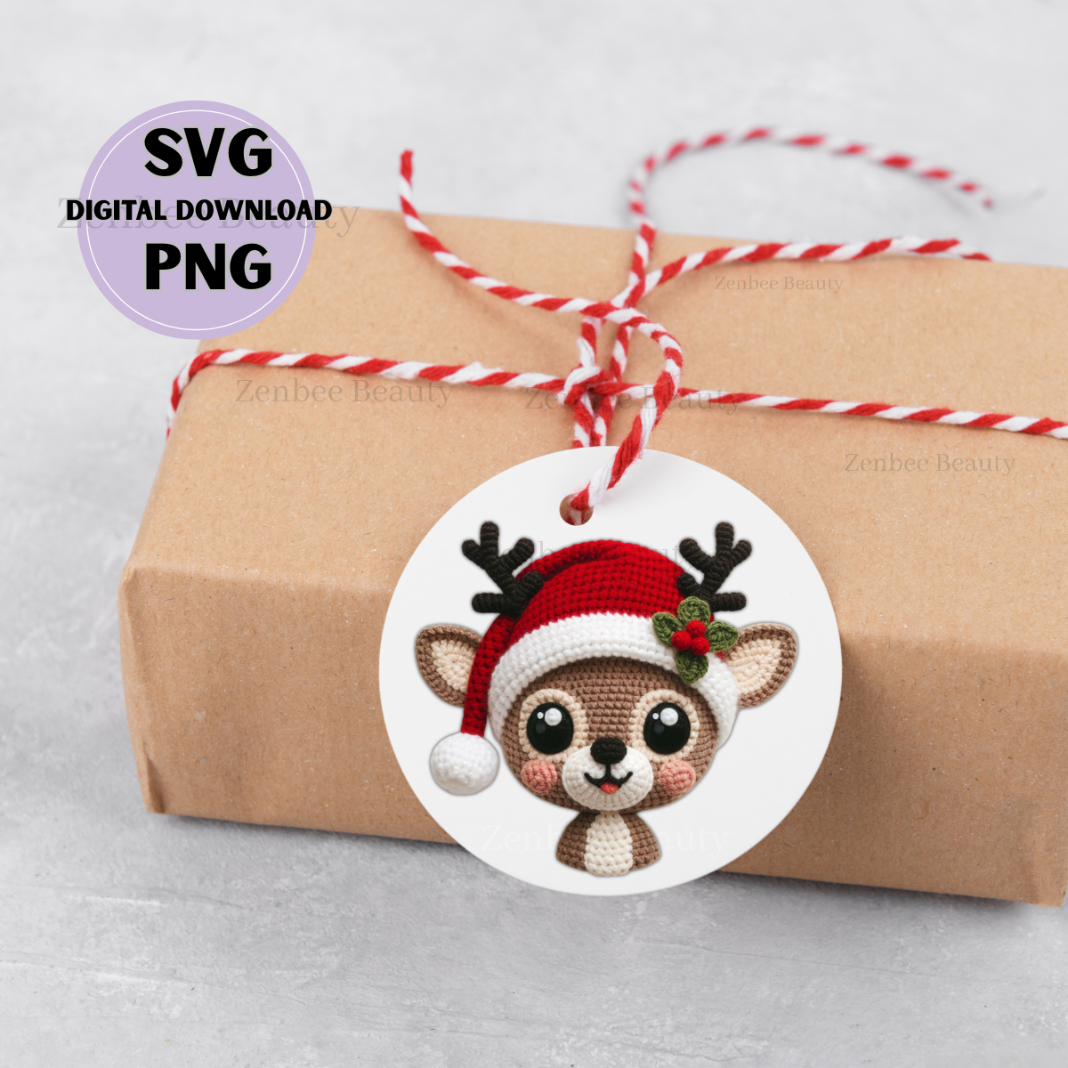 Cute Crochet Baby Reindeer SVG & PNG Digital Download – Christmas Clipart for Cricut & Silhouette