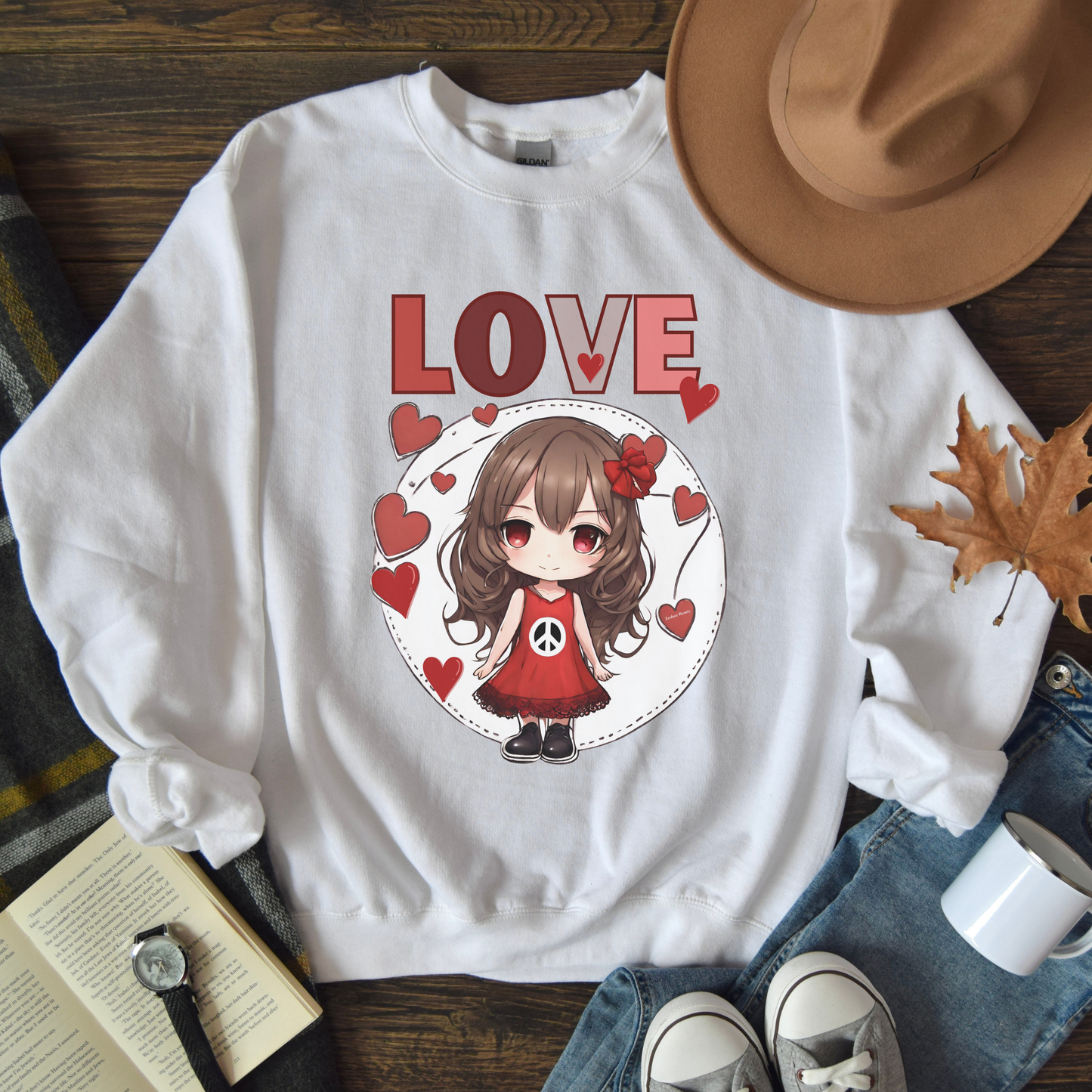 Valentine's love womens pullover crewneck Sweatshirt, Valentines Day gift outfit, teen sweater, Tween girl Sweatshirt, gifts for her, friend