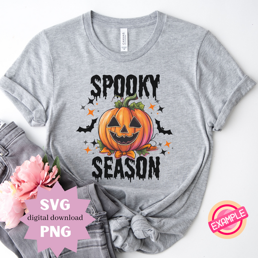 Spooky Season Halloween SVG PNG | Pumpkin Jack O’ Lantern Digital Download