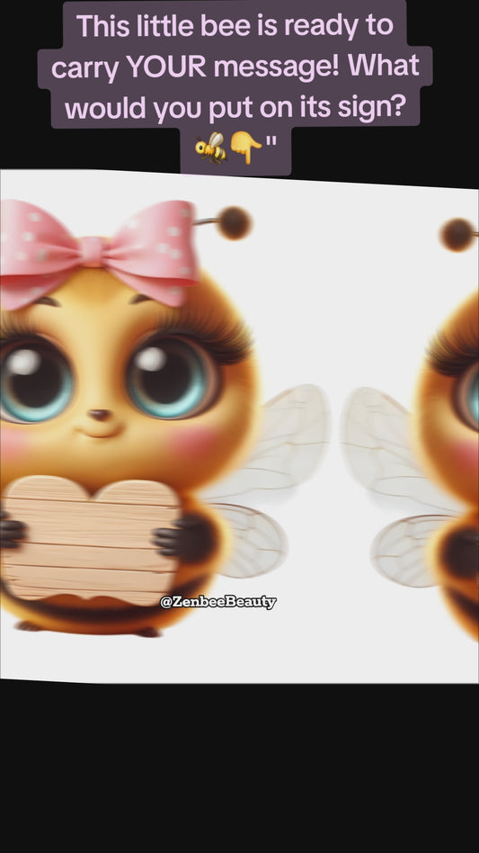 Bumble Bee SVG PNG Digital download, Cute Bee Holding Blank Sign, digital download for Sublimation, Cricut, Silhouette, POD & Crafting