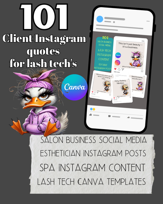 101 Editable Instagram Post Templates for Lash Techs, Estheticians & Salon Owners | Canva Social Media Quotes